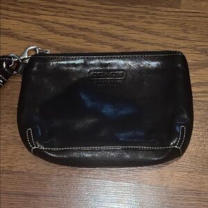 Coach Leather Wristlet in Black